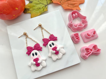 Ghost w/ Bow Halloween Cutter Collection Polymer Clay  Cutter • Fondant Cutter • Cookie Cutter