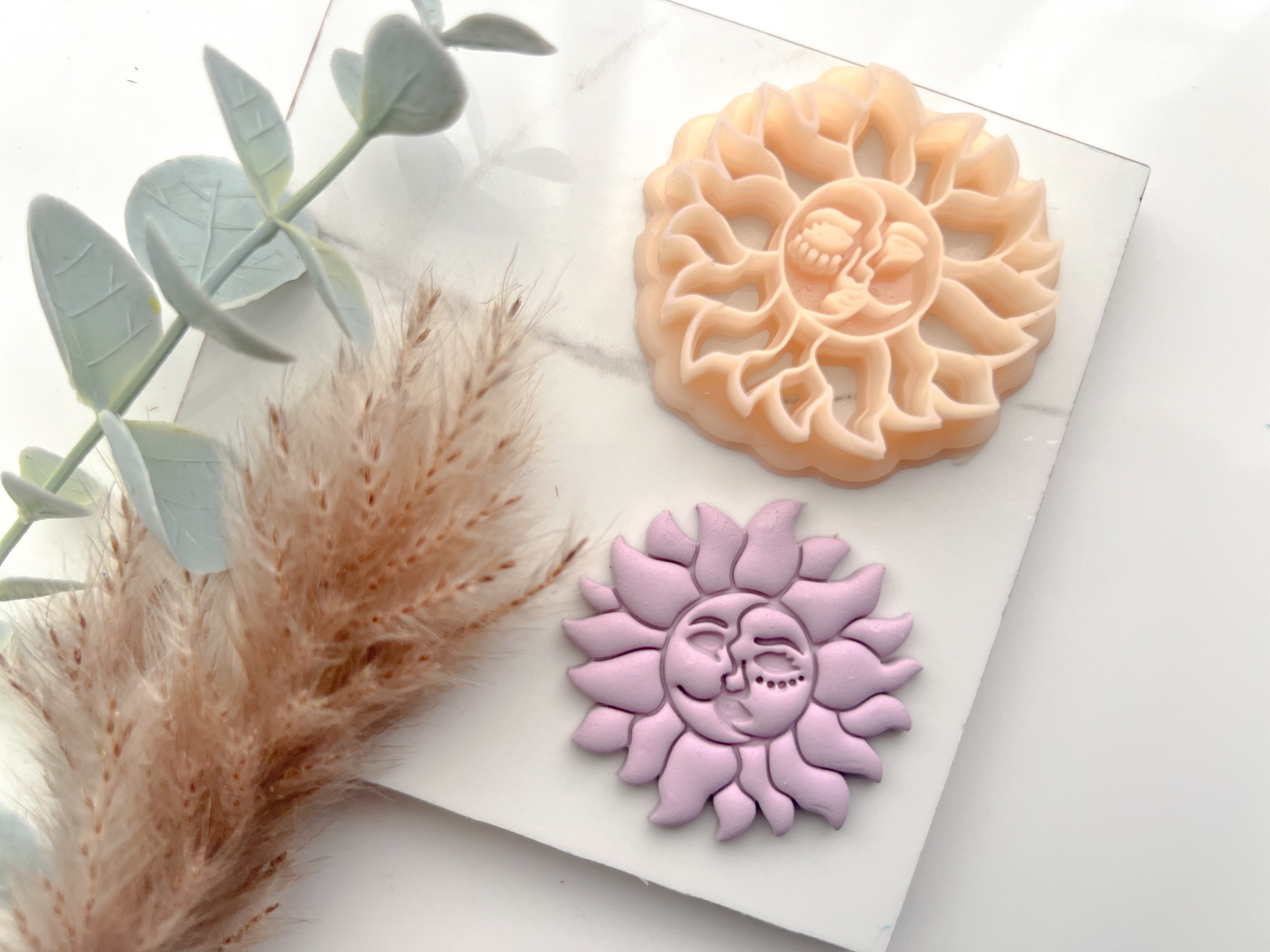 Halloween Boho Sun Moon Shaped Polymer Clay Cutter • Clay Cutter