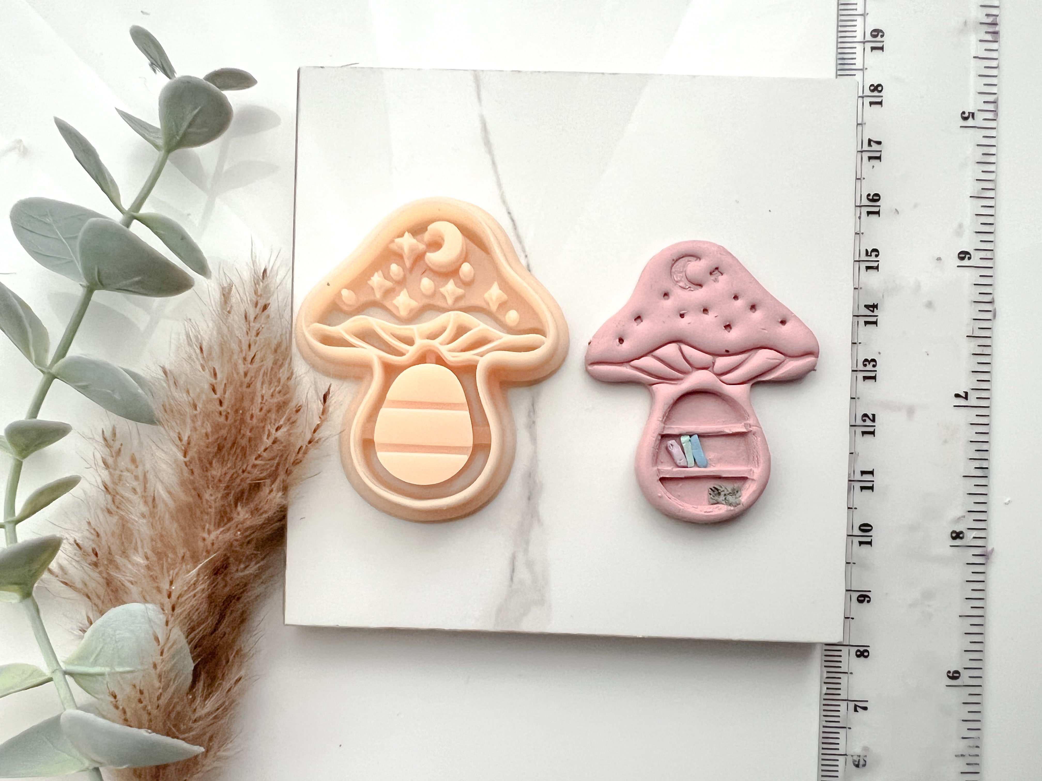 Mushroom Bookcase Polymer Clay Cutter • Clay Cutter