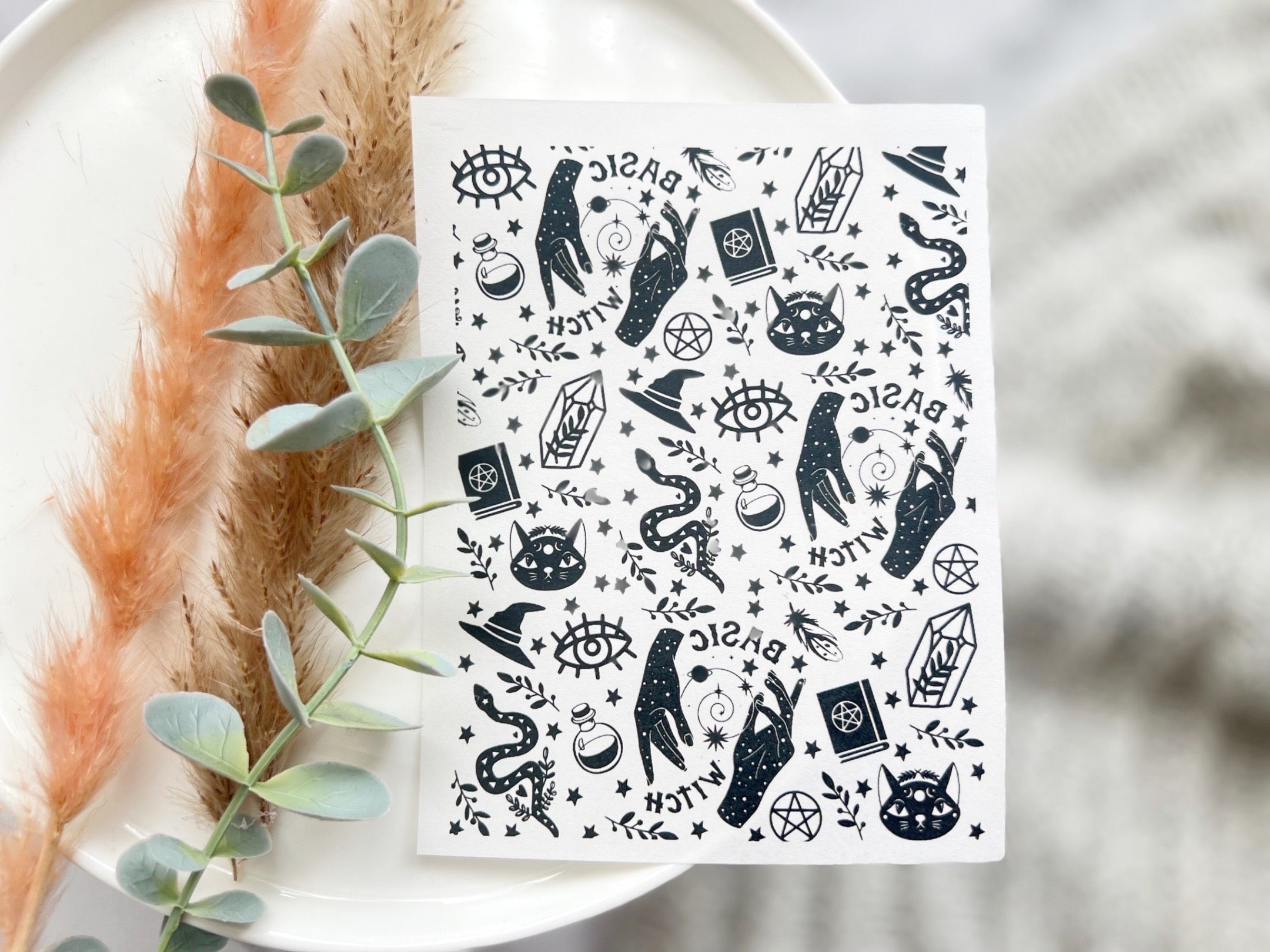 Halloween Themed Water Transfer | Magic Transfer | Water Soluble Image Transfer for Polymer Clay