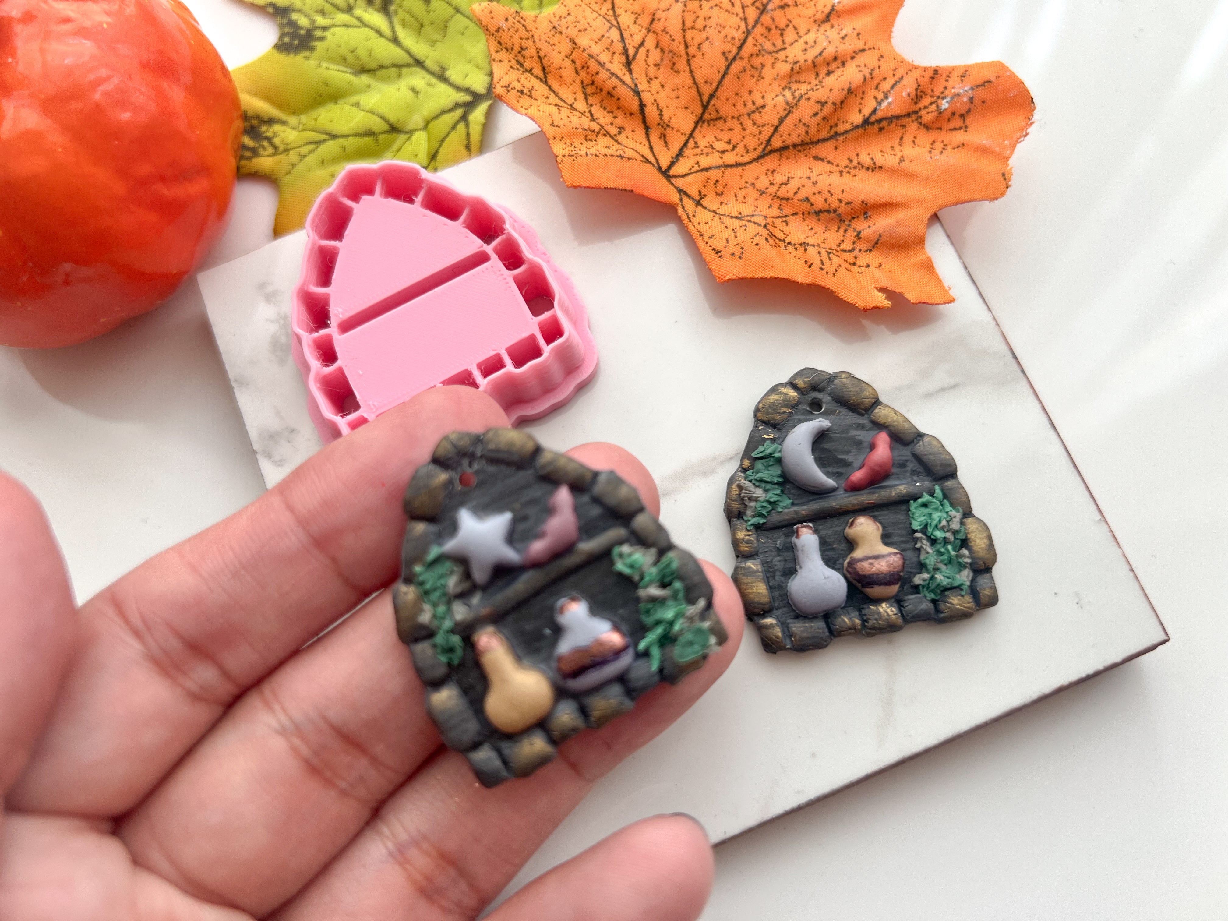 Window Bookshelf Halloween Cutter Collection Polymer Clay  Cutter • Fondant Cutter • Cookie Cutter