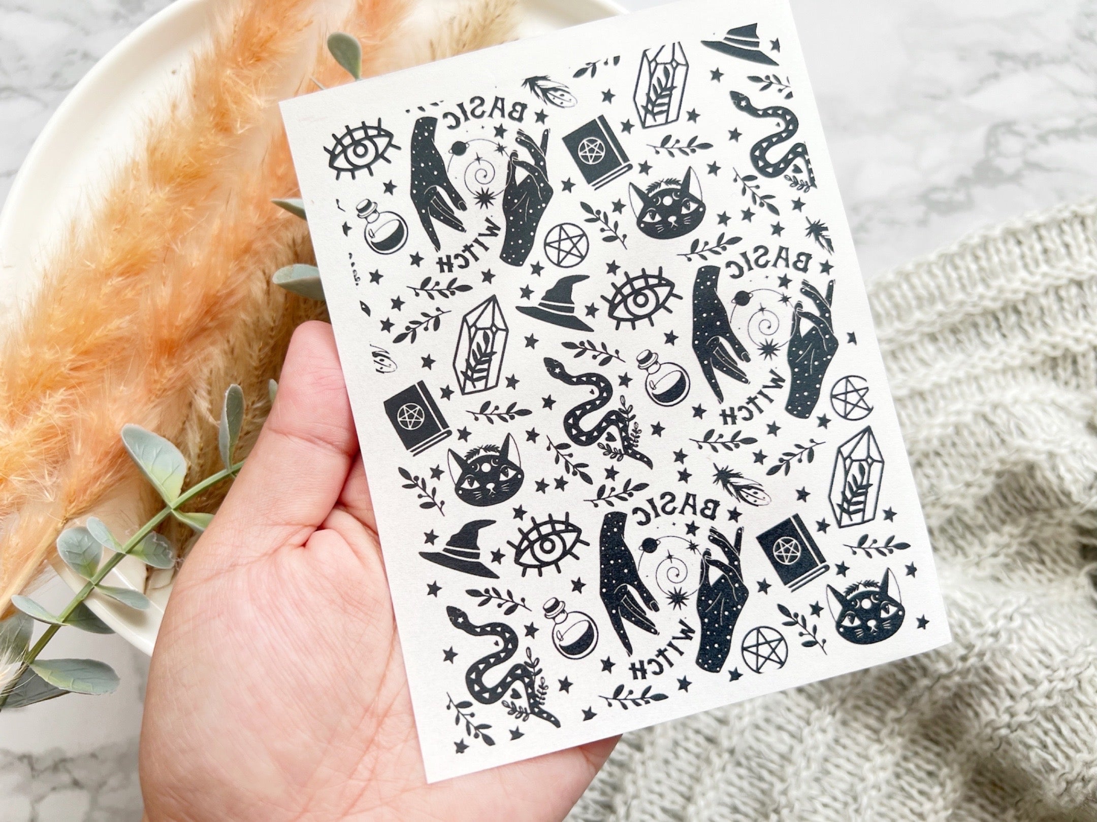 Halloween Themed Water Transfer | Magic Transfer | Water Soluble Image Transfer for Polymer Clay