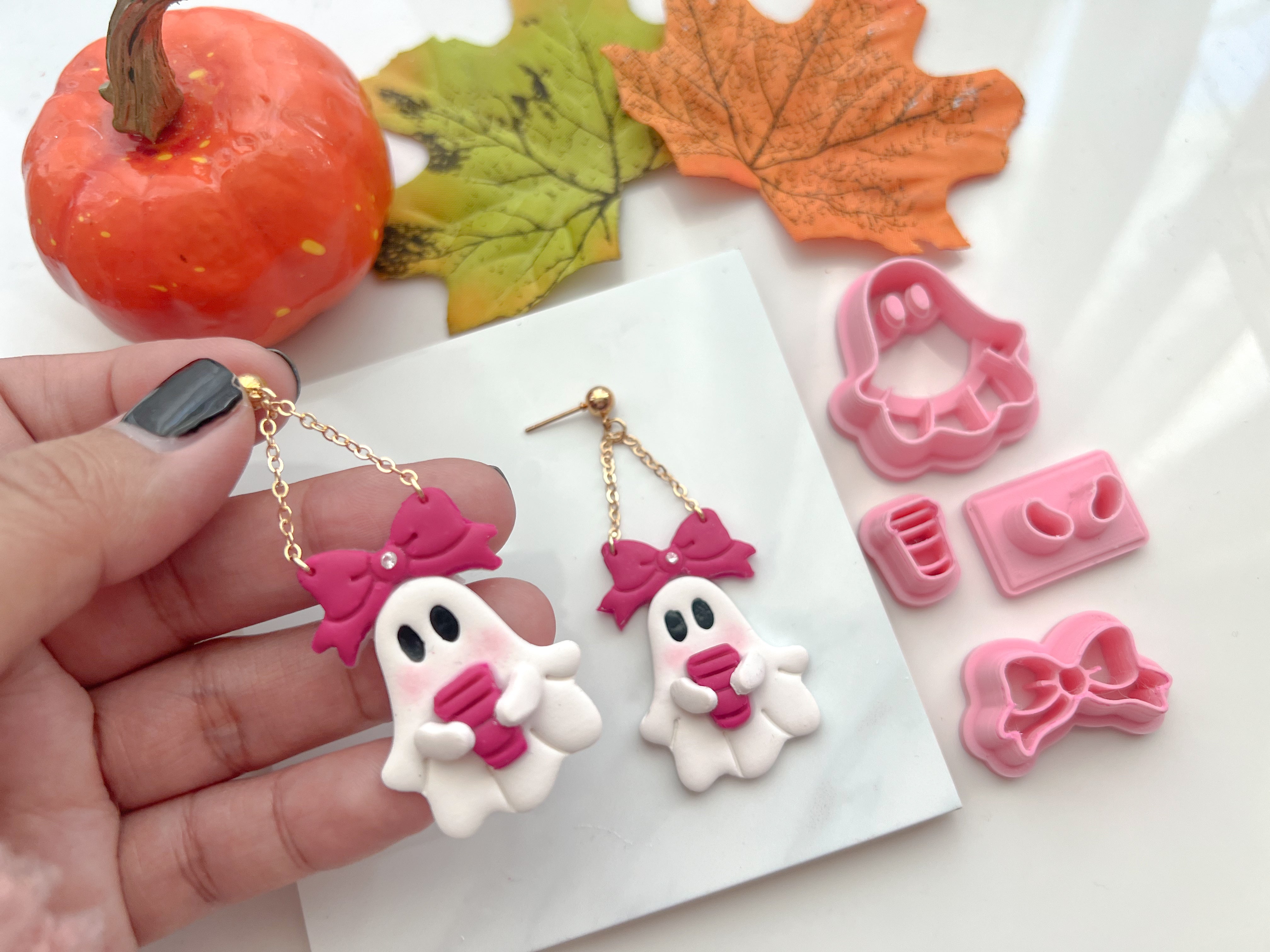 Ghost w/ Bow Halloween Cutter Collection Polymer Clay  Cutter • Fondant Cutter • Cookie Cutter