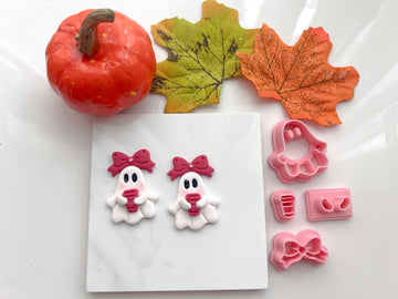 Ghost w/ Bow Halloween Cutter Collection Polymer Clay  Cutter • Fondant Cutter • Cookie Cutter