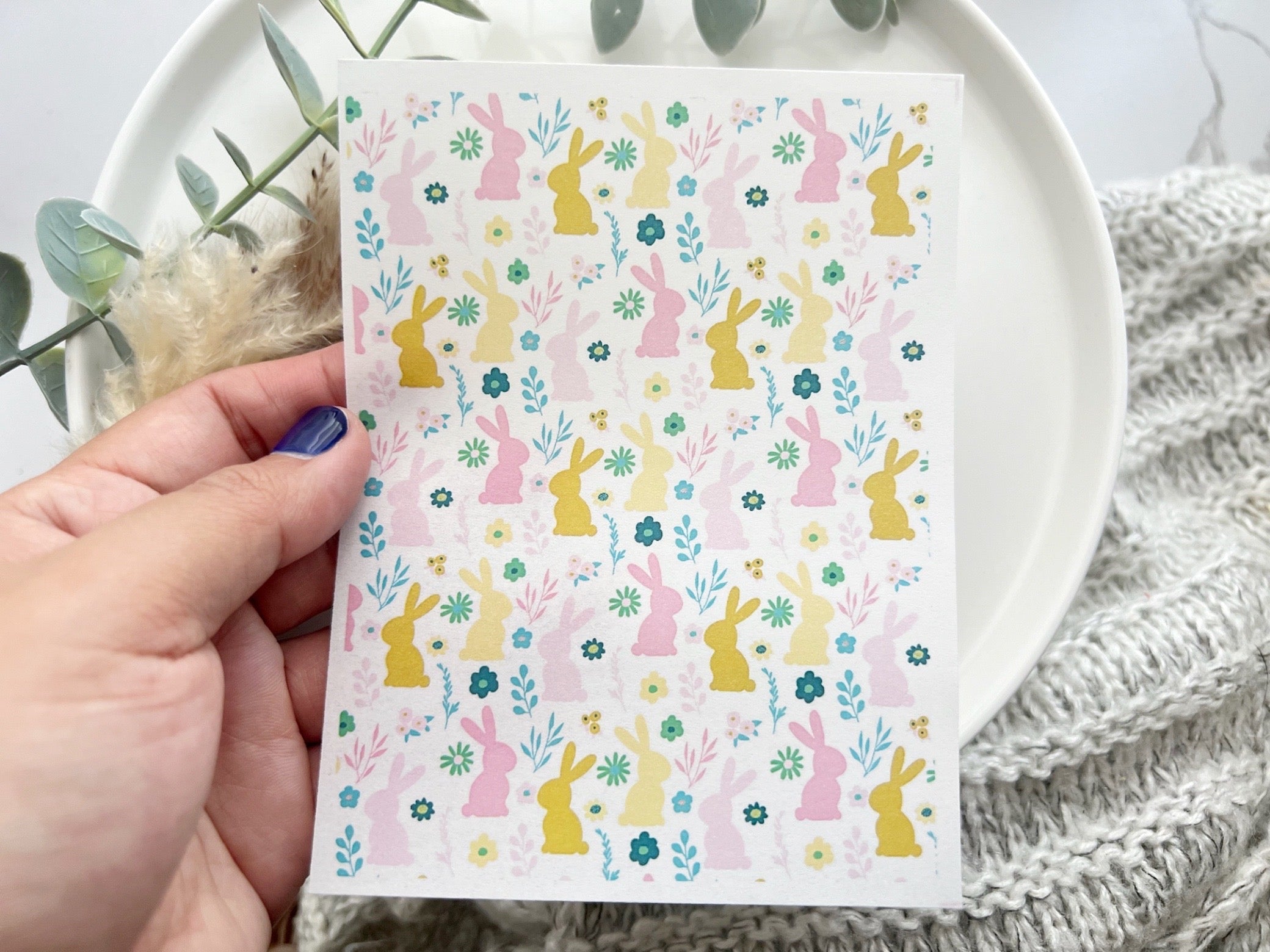 Easter Themed Easter Bunny  Water Transfer | Magic Transfer | Water Soluble Image Transfer for Polymer Clay