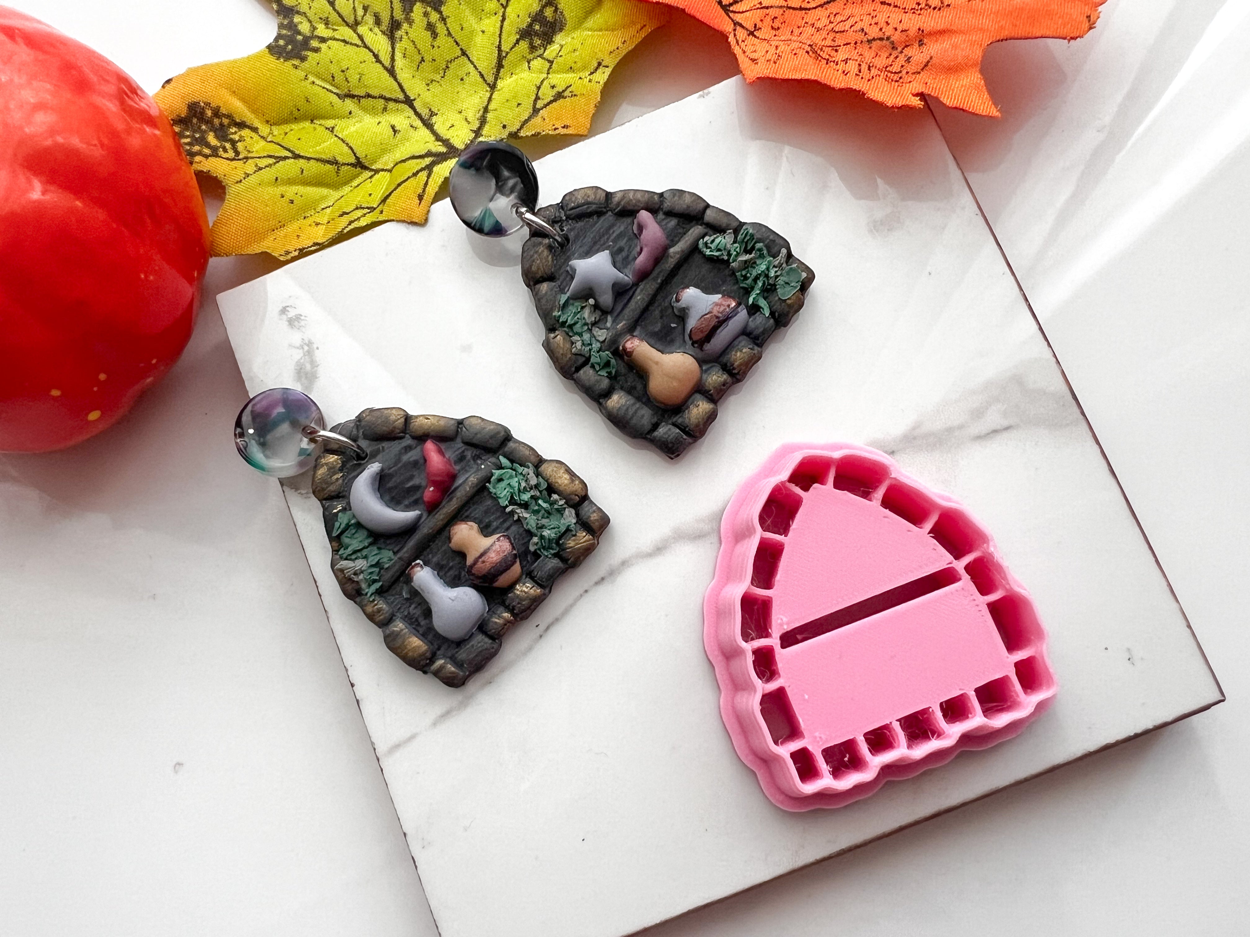 Window Bookshelf Halloween Cutter Collection Polymer Clay  Cutter • Fondant Cutter • Cookie Cutter