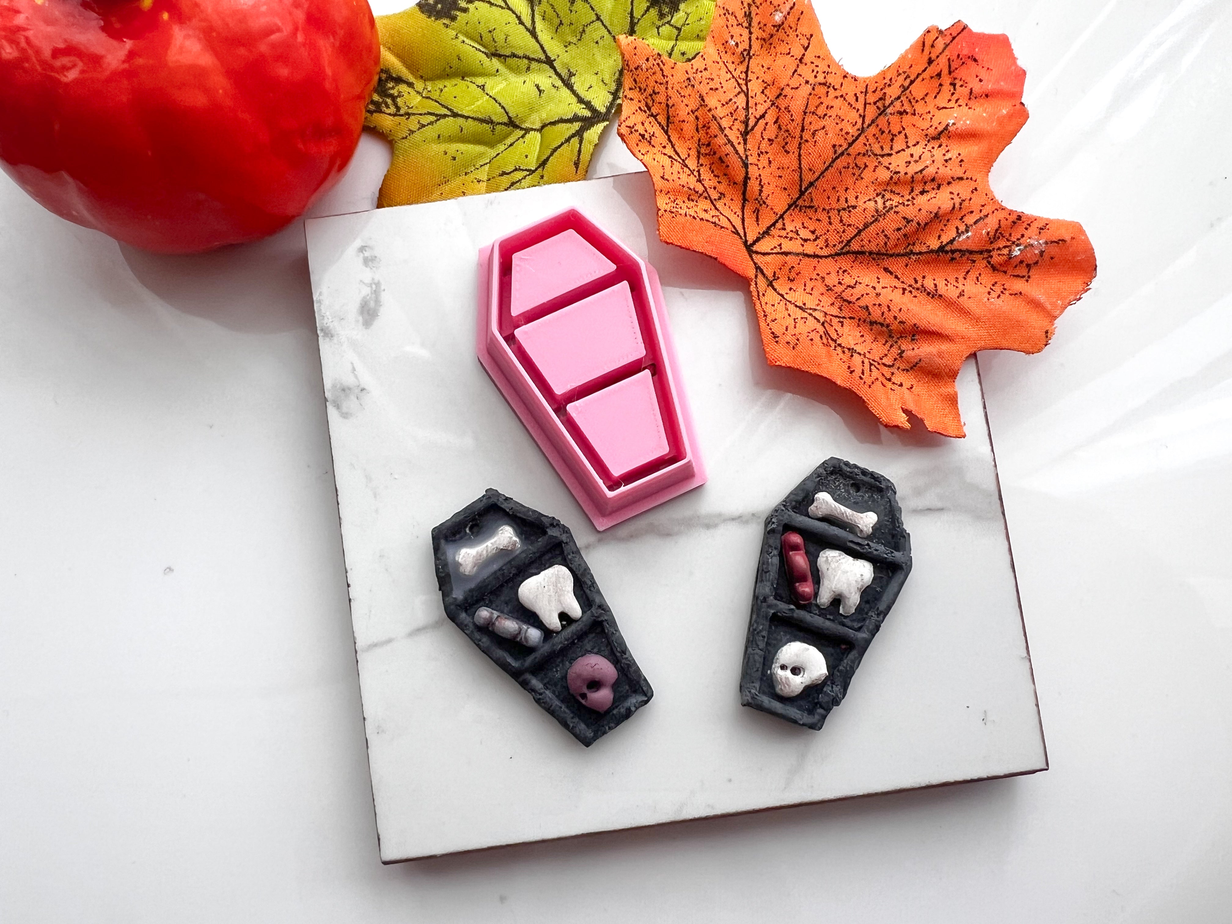 Casket Bookshelf Halloween Cutter Collection Polymer Clay  Cutter • Fondant Cutter • Cookie Cutter