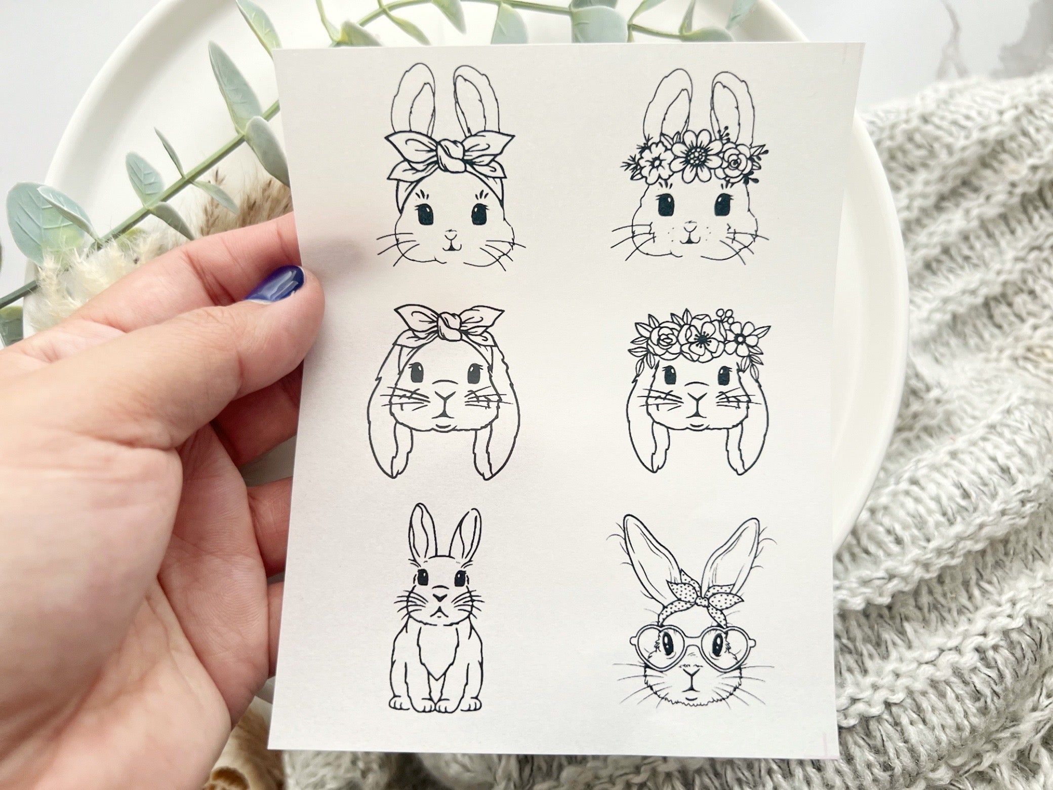 Easter Themed Easter Bunny  Water Transfer | Magic Transfer | Water Soluble Image Transfer for Polymer Clay