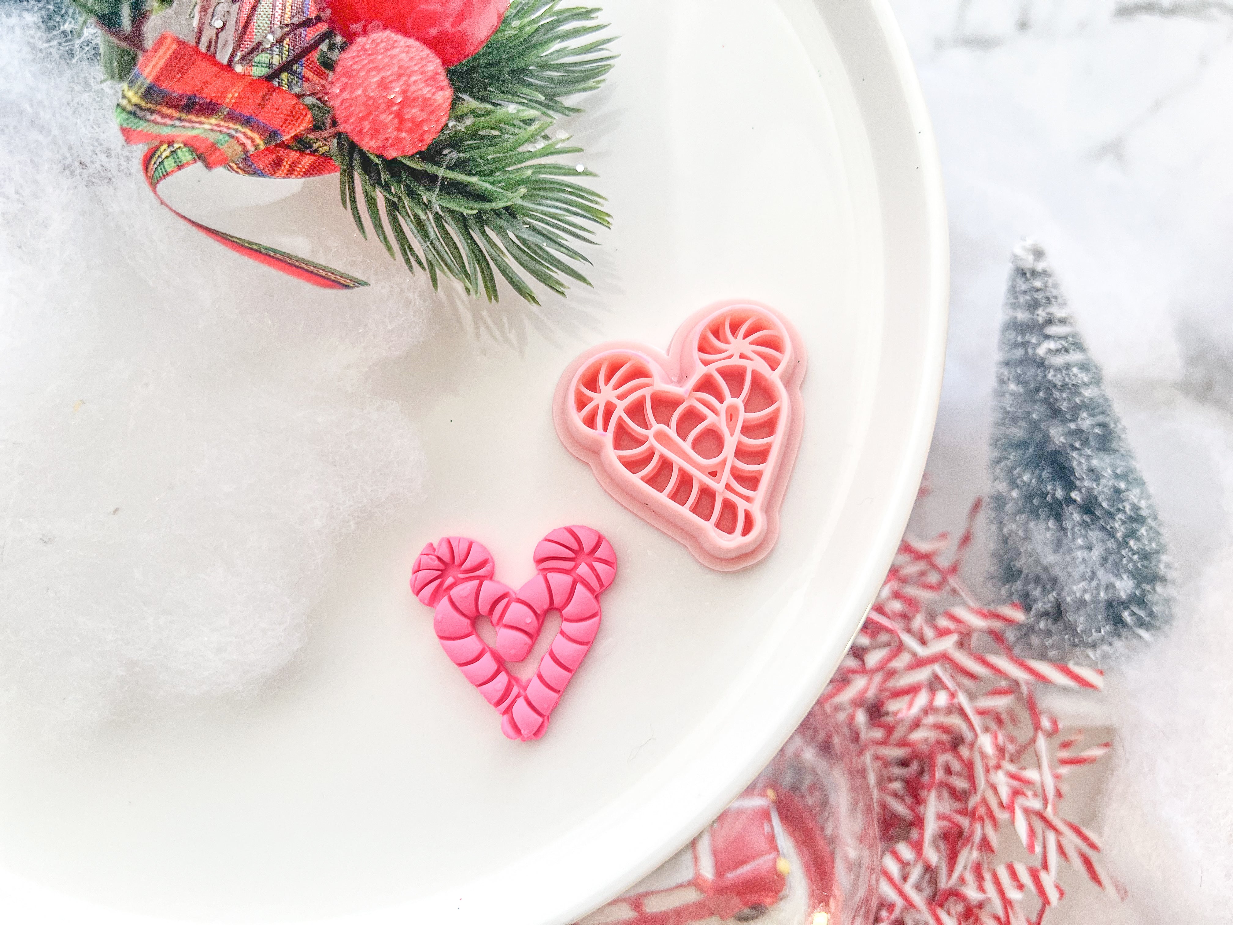 Christmas Mouse Candycane Polymer Clay Cutter