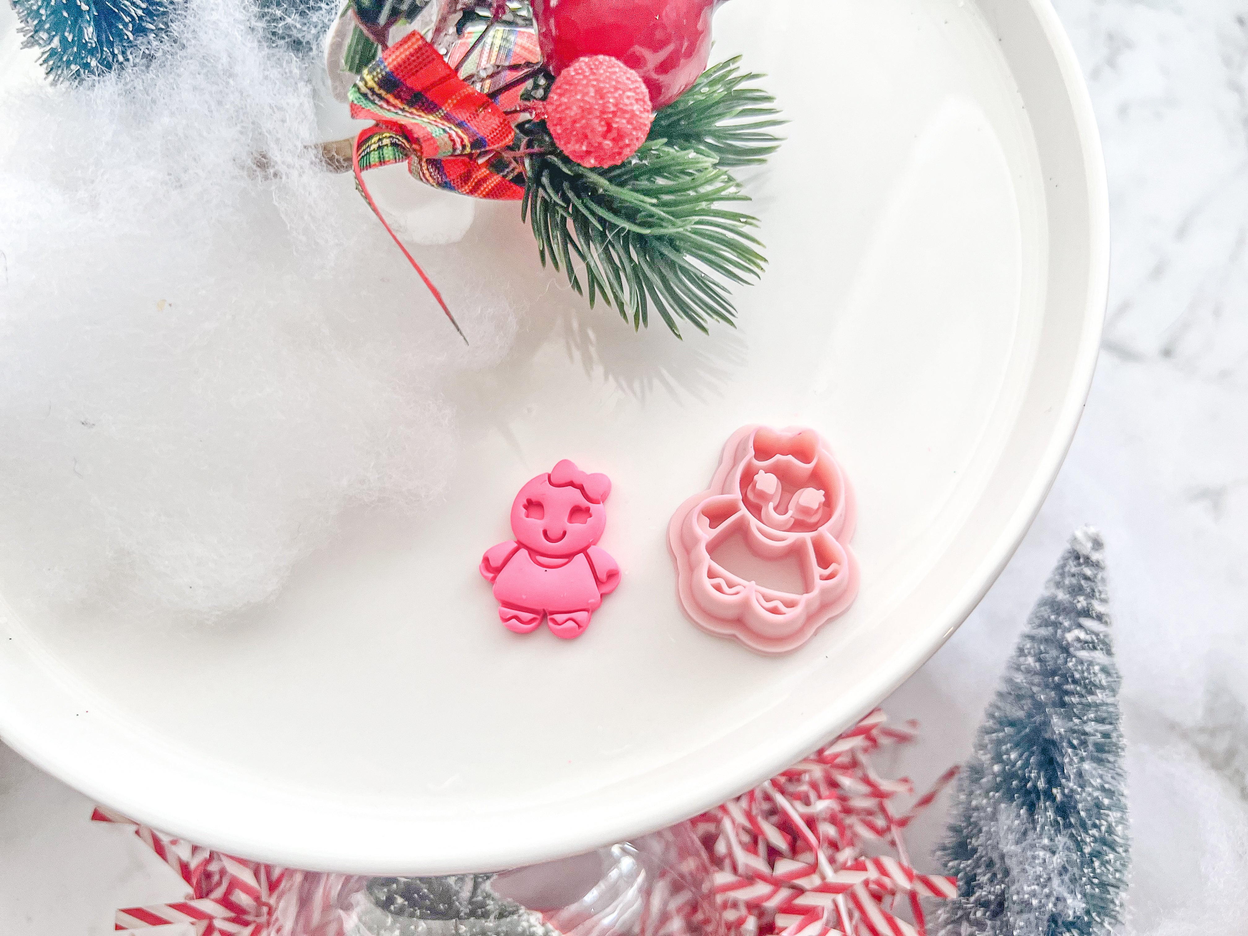 Christmas Gingerbread Girl Polymer Clay Cutter