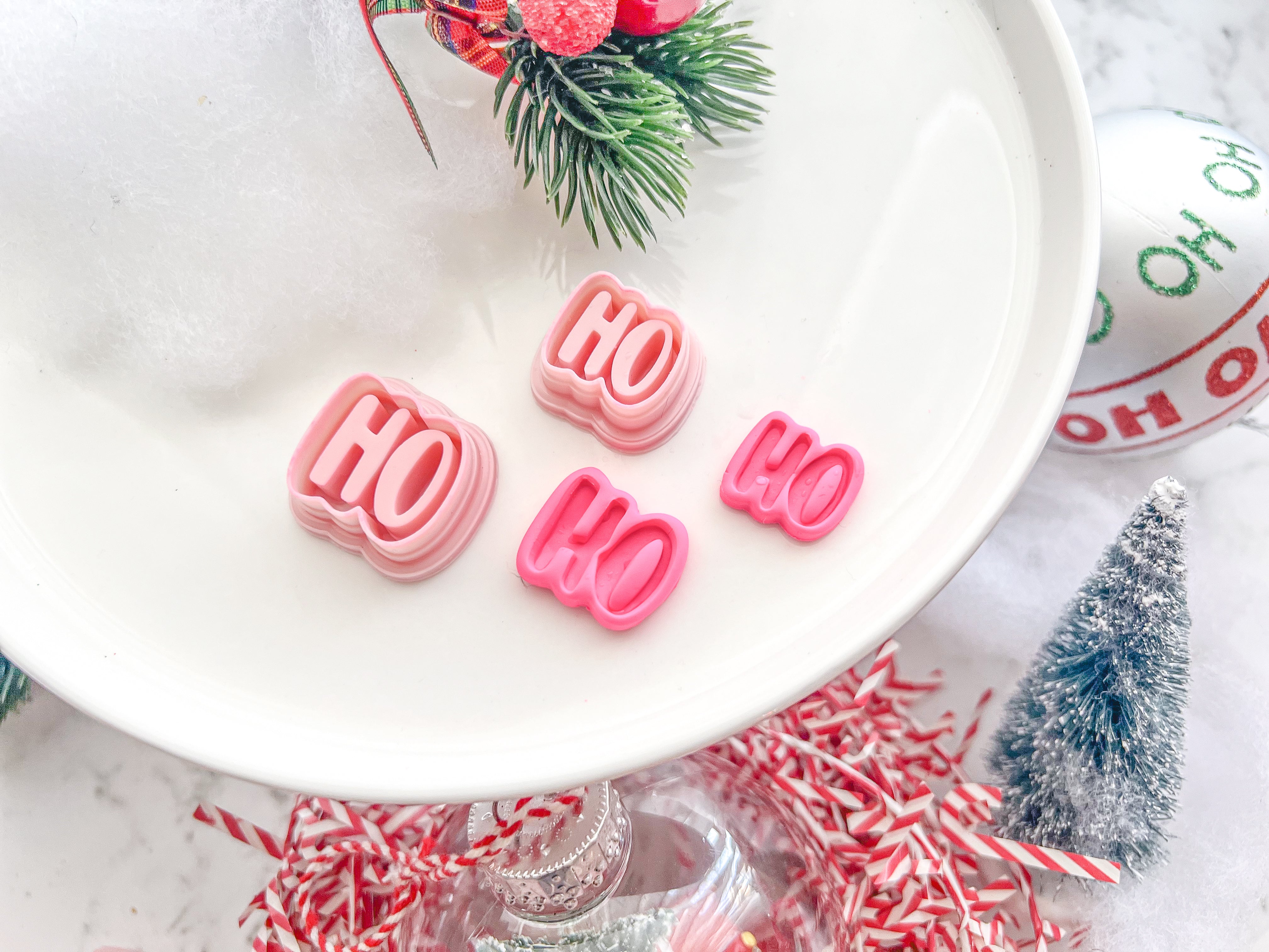 Christmas HO HO Polymer Clay Cutter