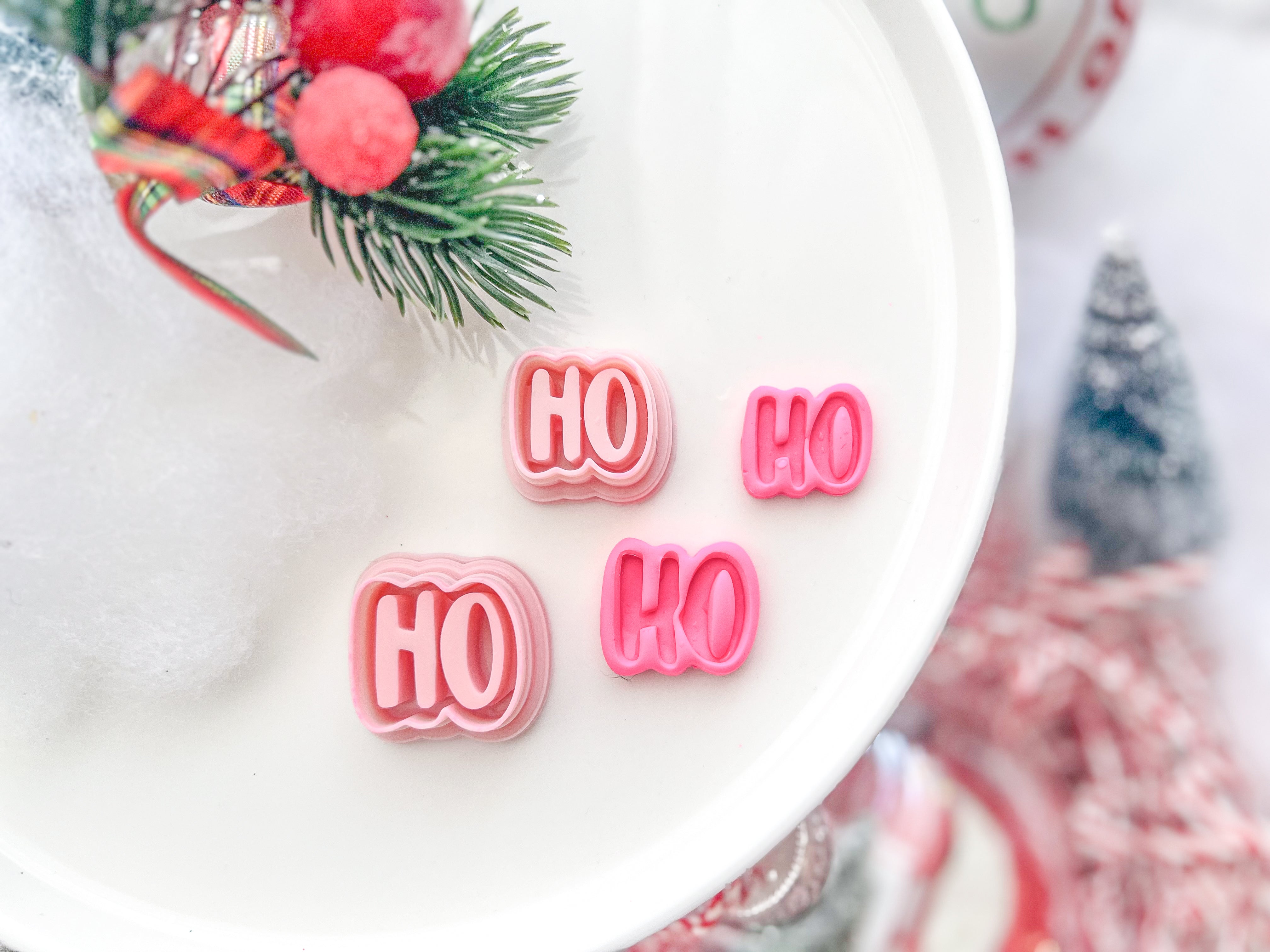 Christmas HO HO Polymer Clay Cutter
