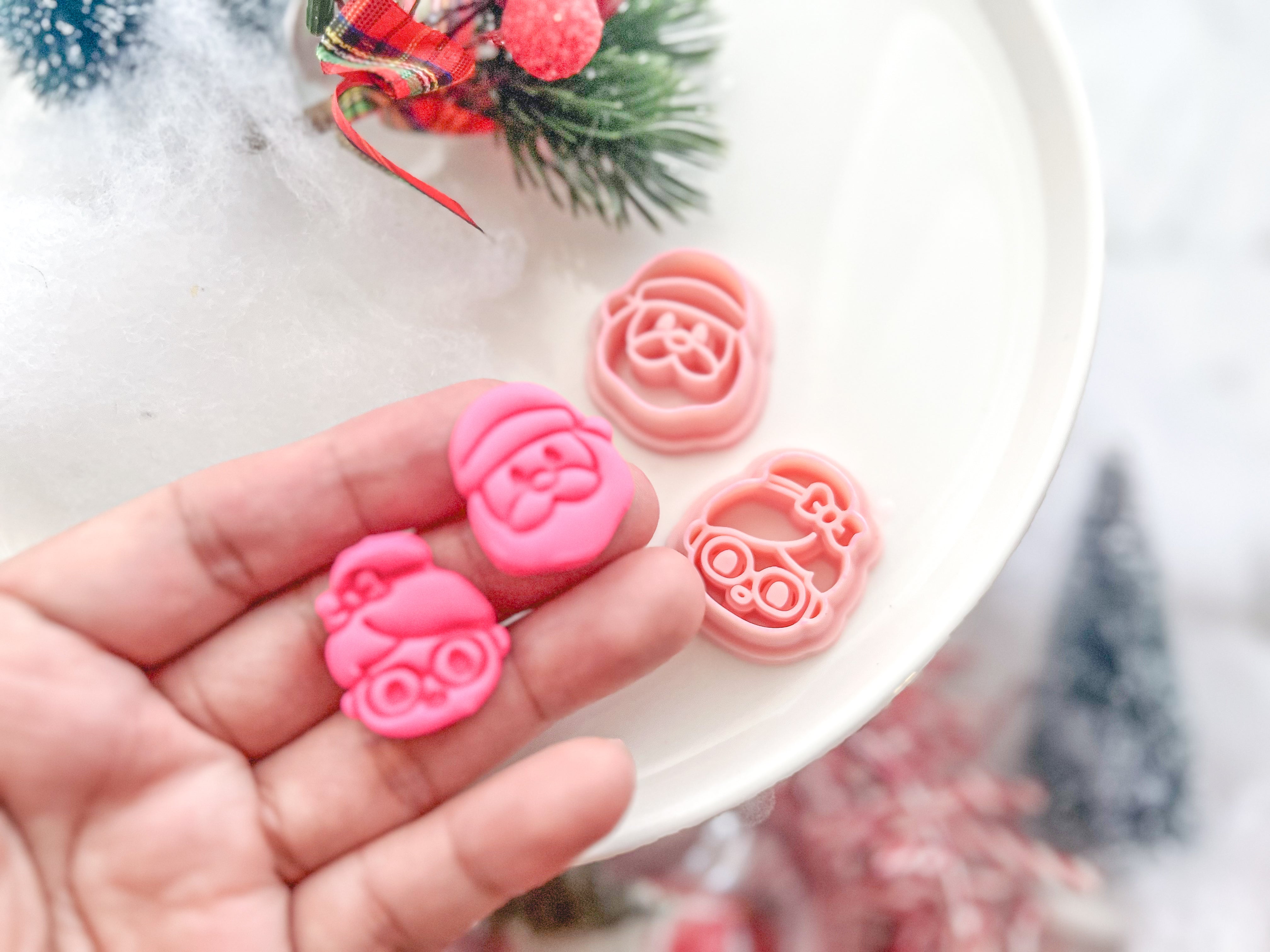 Christmas Mr and Mrs Santa (1 pair ) Polymer Clay Cutter
