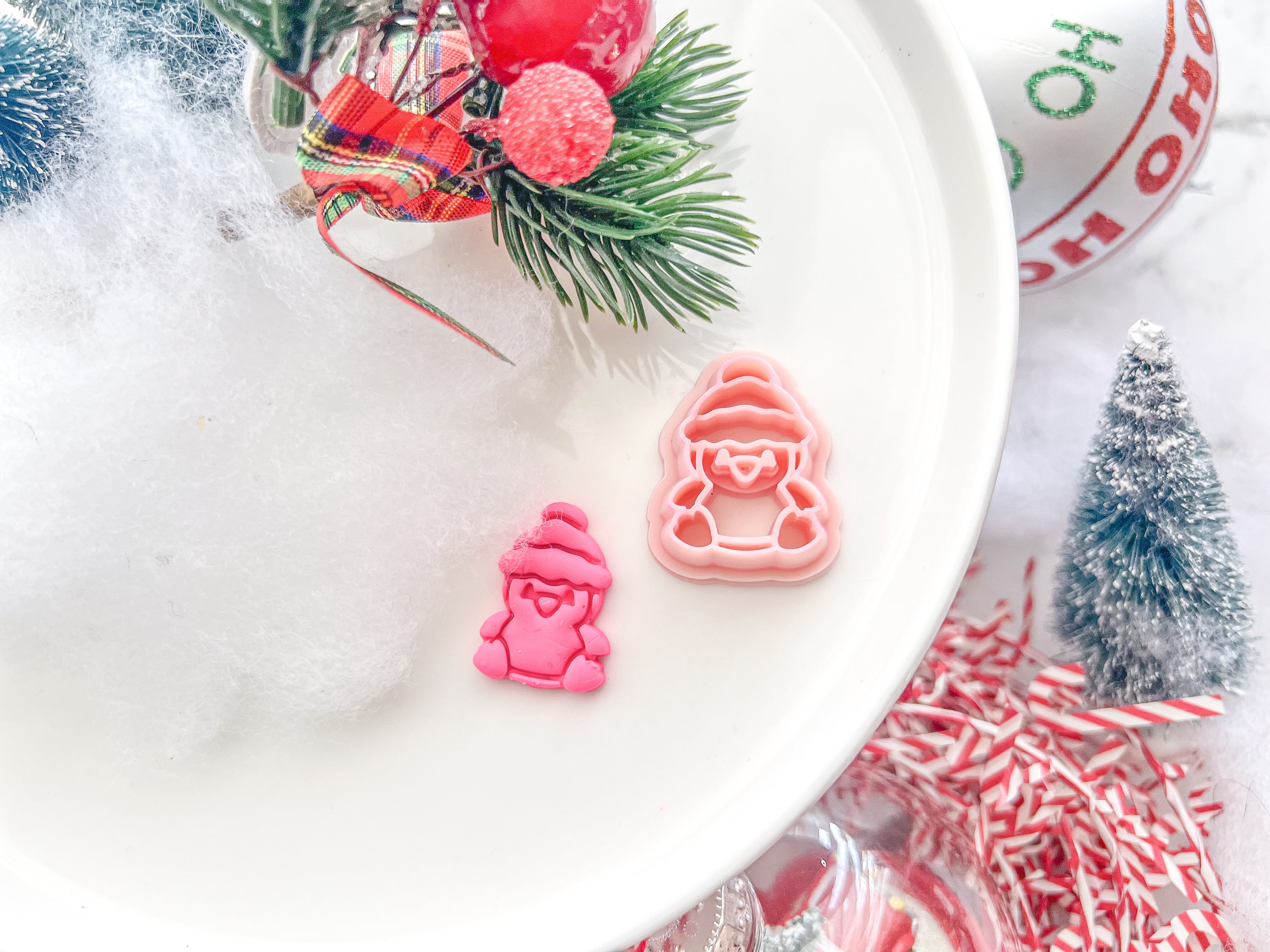 Christmas Penguin Polymer Clay Cutter
