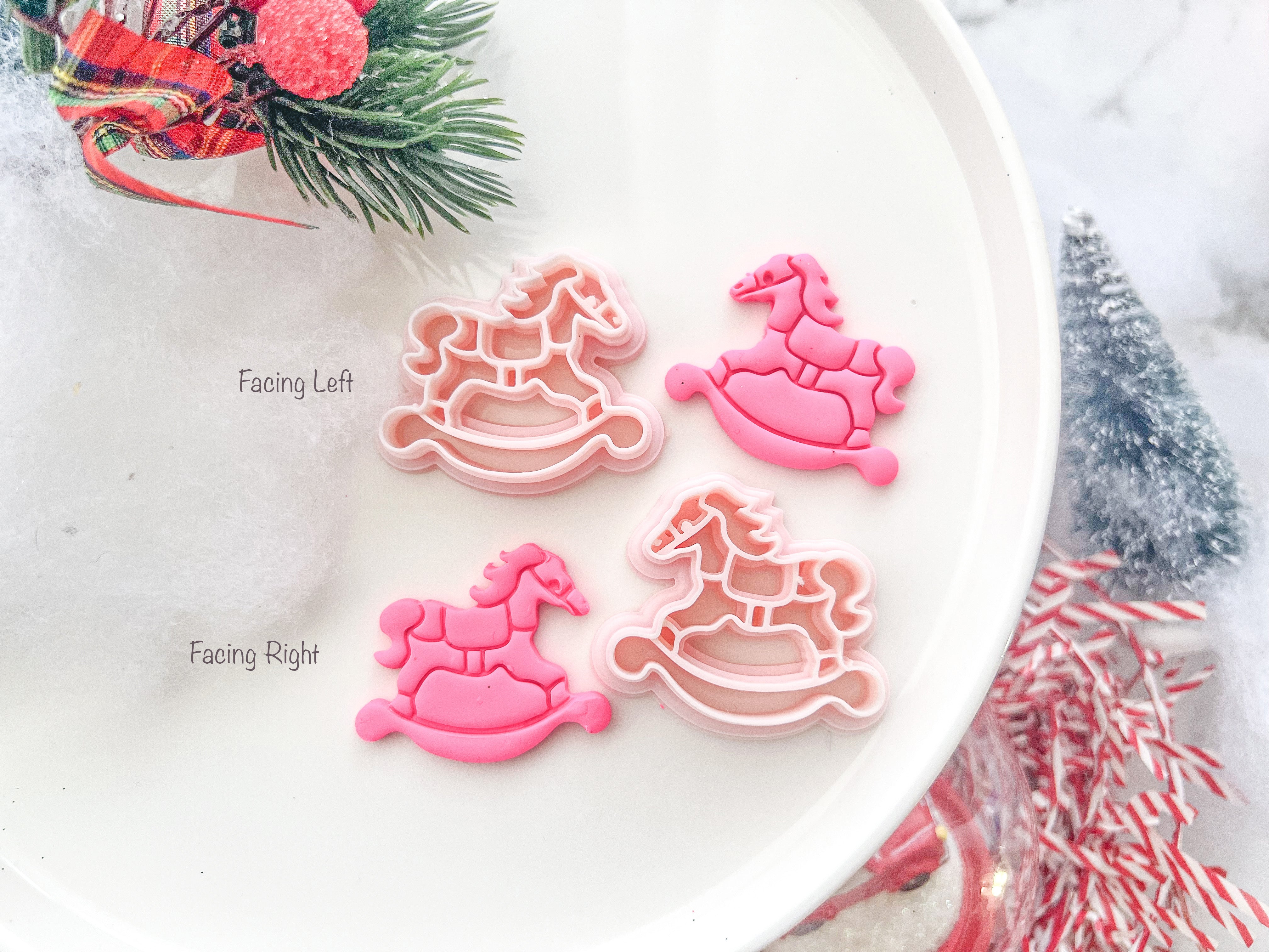 Christmas Rocking Horse Polymer Clay Cutter