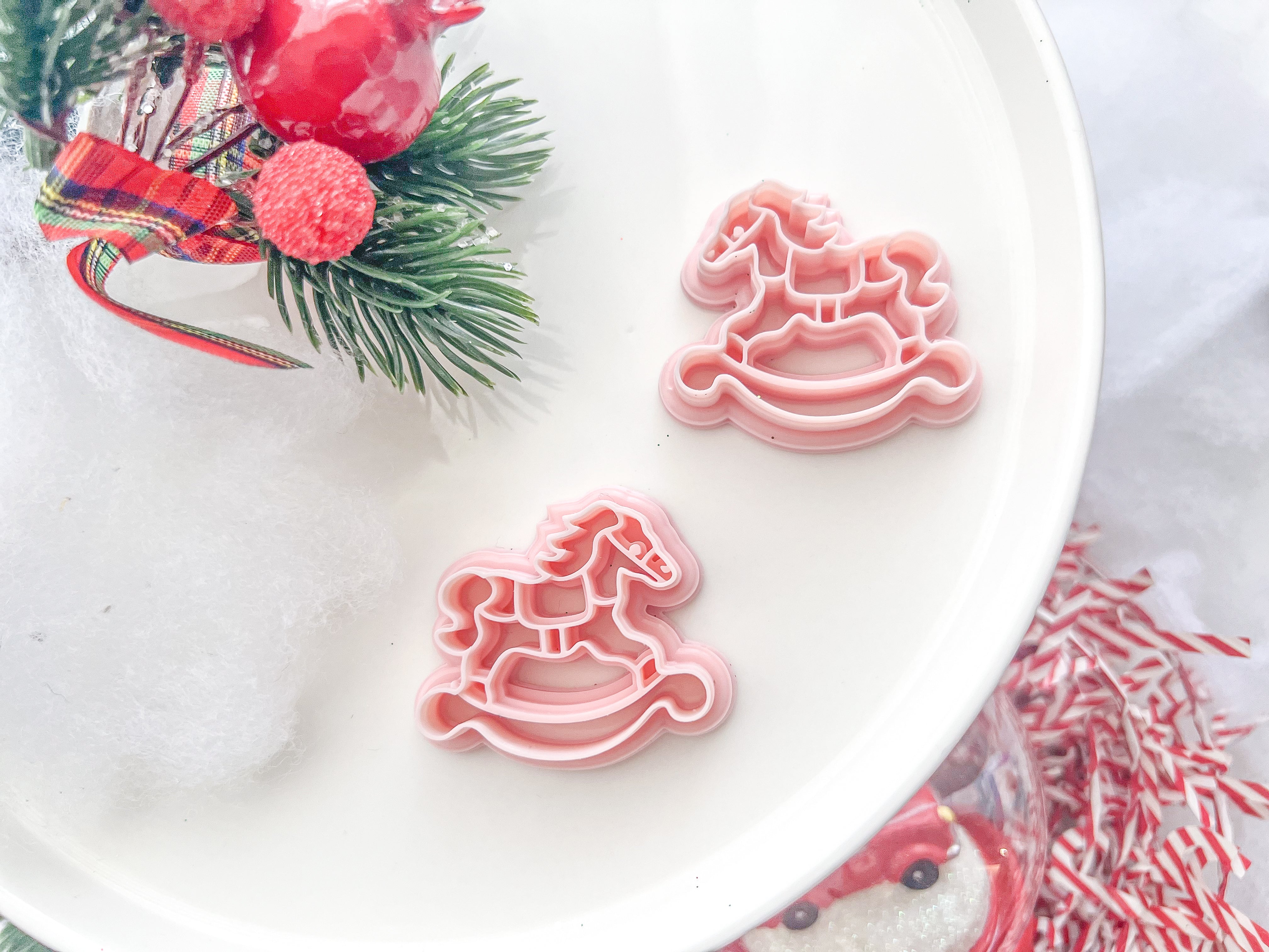 Christmas Rocking Horse Polymer Clay Cutter