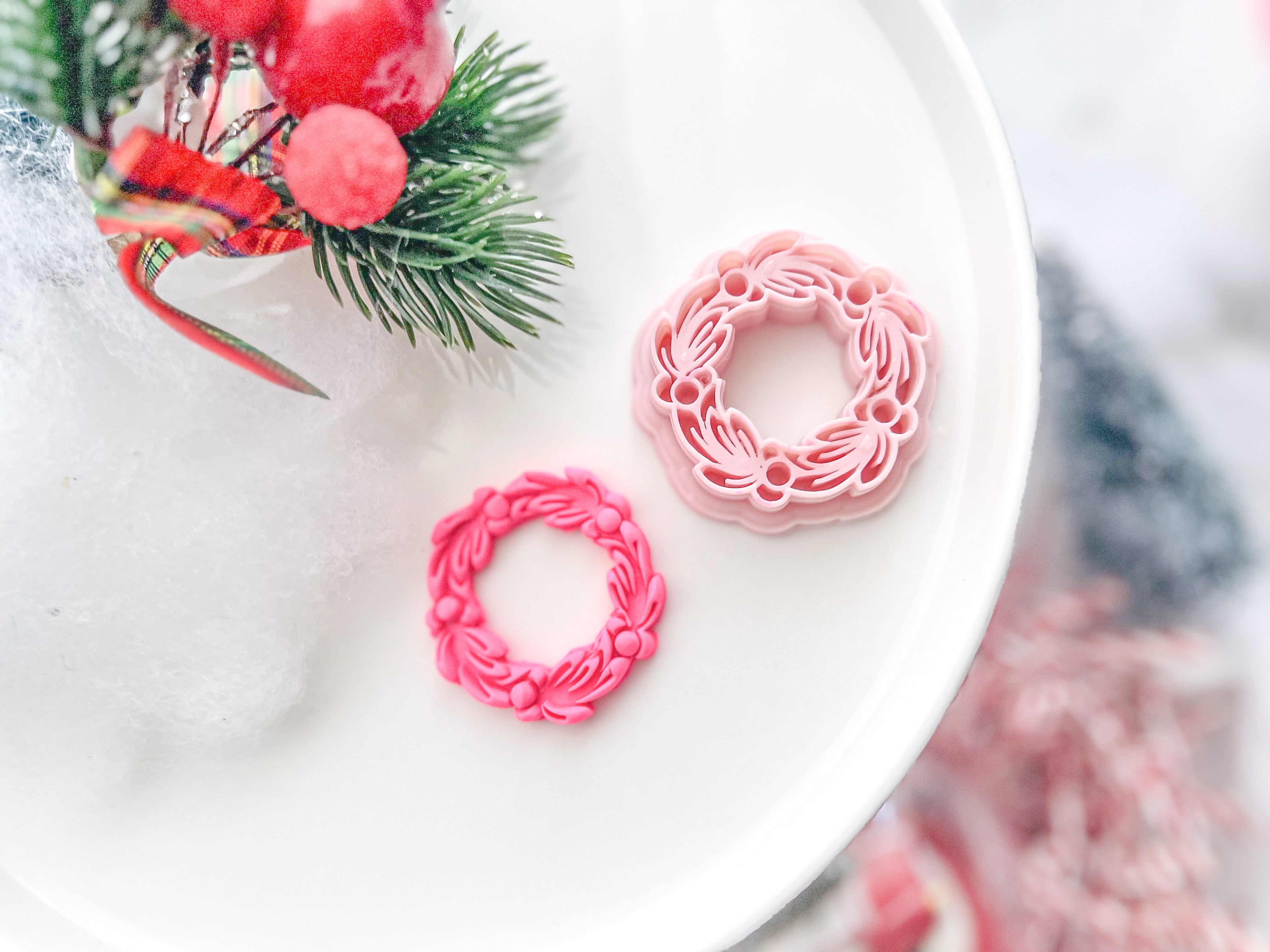 Christmas Wreath Polymer Clay Cutter