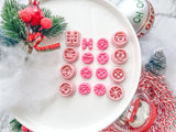 Christmas Santa Snowman Elf Gingerbread Button Polymer Clay Cutter