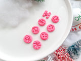 Christmas Santa Snowman Elf Gingerbread Button Polymer Clay Cutter