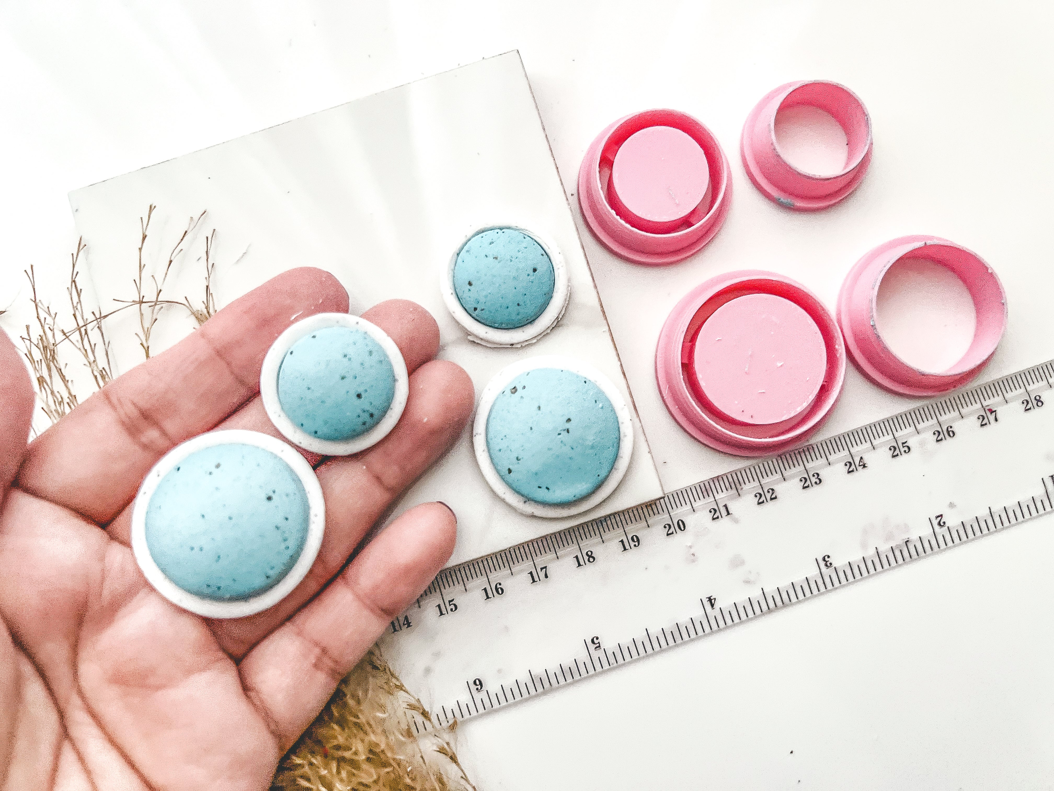 Circle Bezel Cutter Set (2pc set) | Circle Setting Shape Set Polymer Clay Cutters