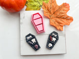 Casket Bookshelf Halloween Cutter Collection Polymer Clay  Cutter • Fondant Cutter • Cookie Cutter