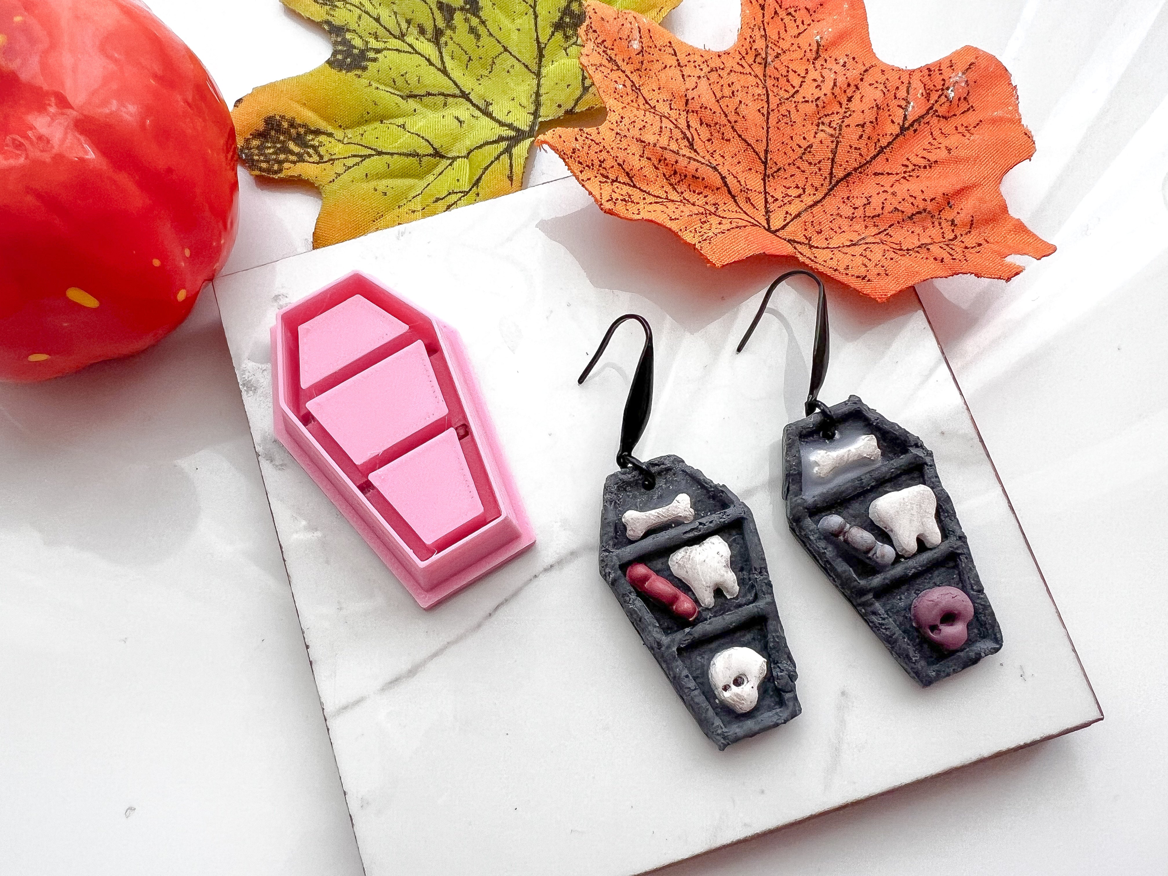 Casket Bookshelf Halloween Cutter Collection Polymer Clay  Cutter • Fondant Cutter • Cookie Cutter