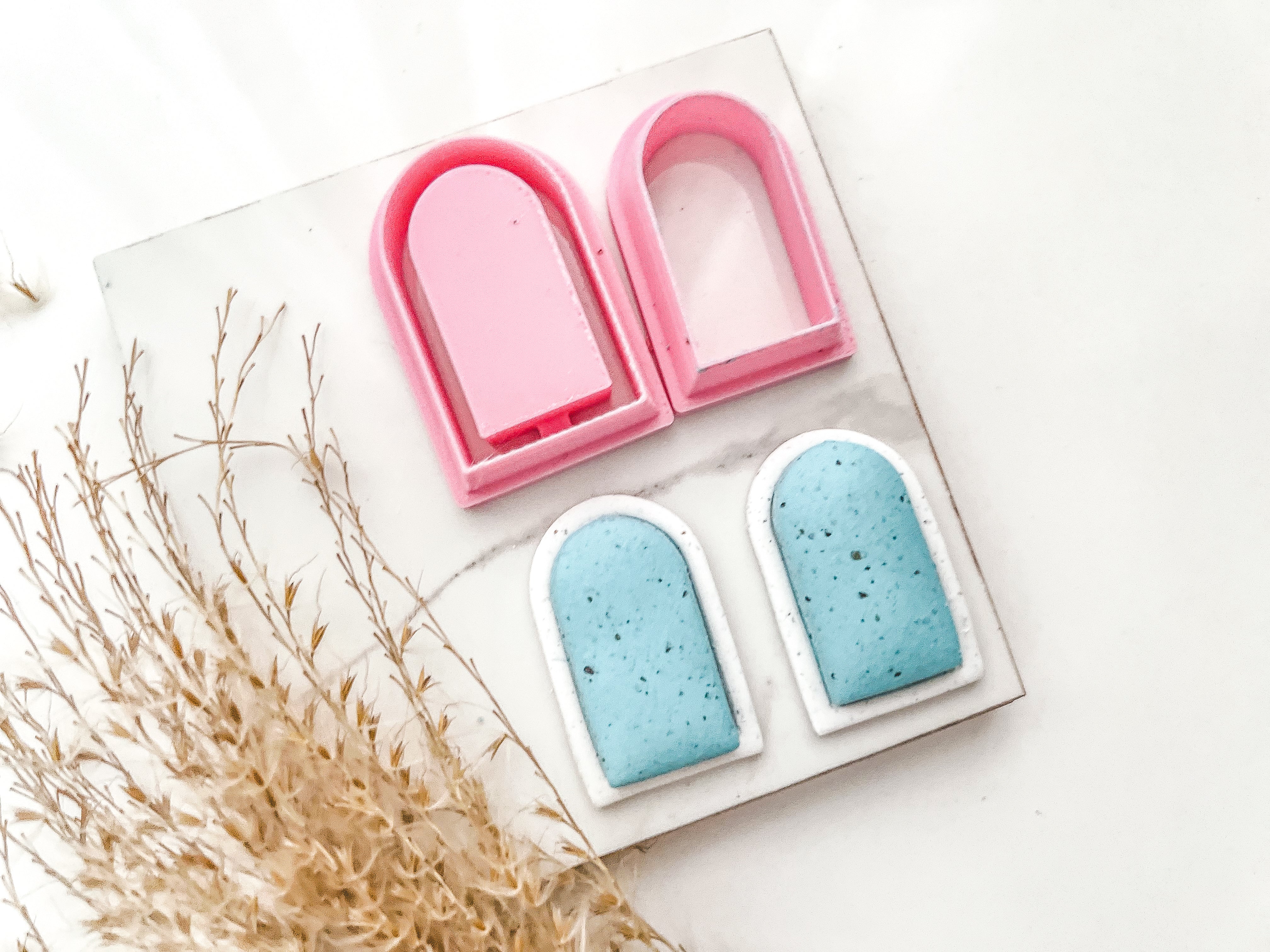 Dome Bezel Cutter Set (2pc set) | Dome Setting Shape Set Polymer Clay Cutters