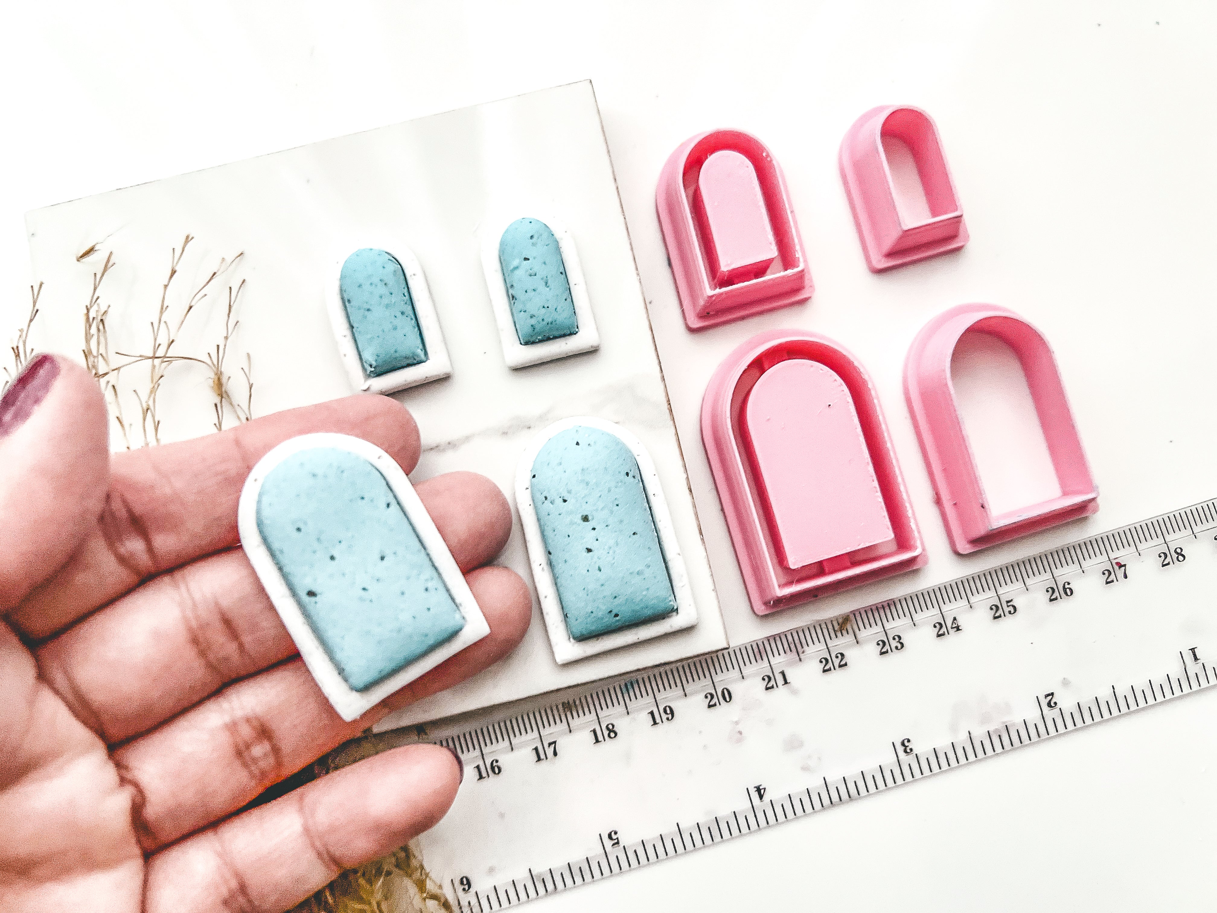 Dome Bezel Cutter Set (2pc set) | Dome Setting Shape Set Polymer Clay Cutters