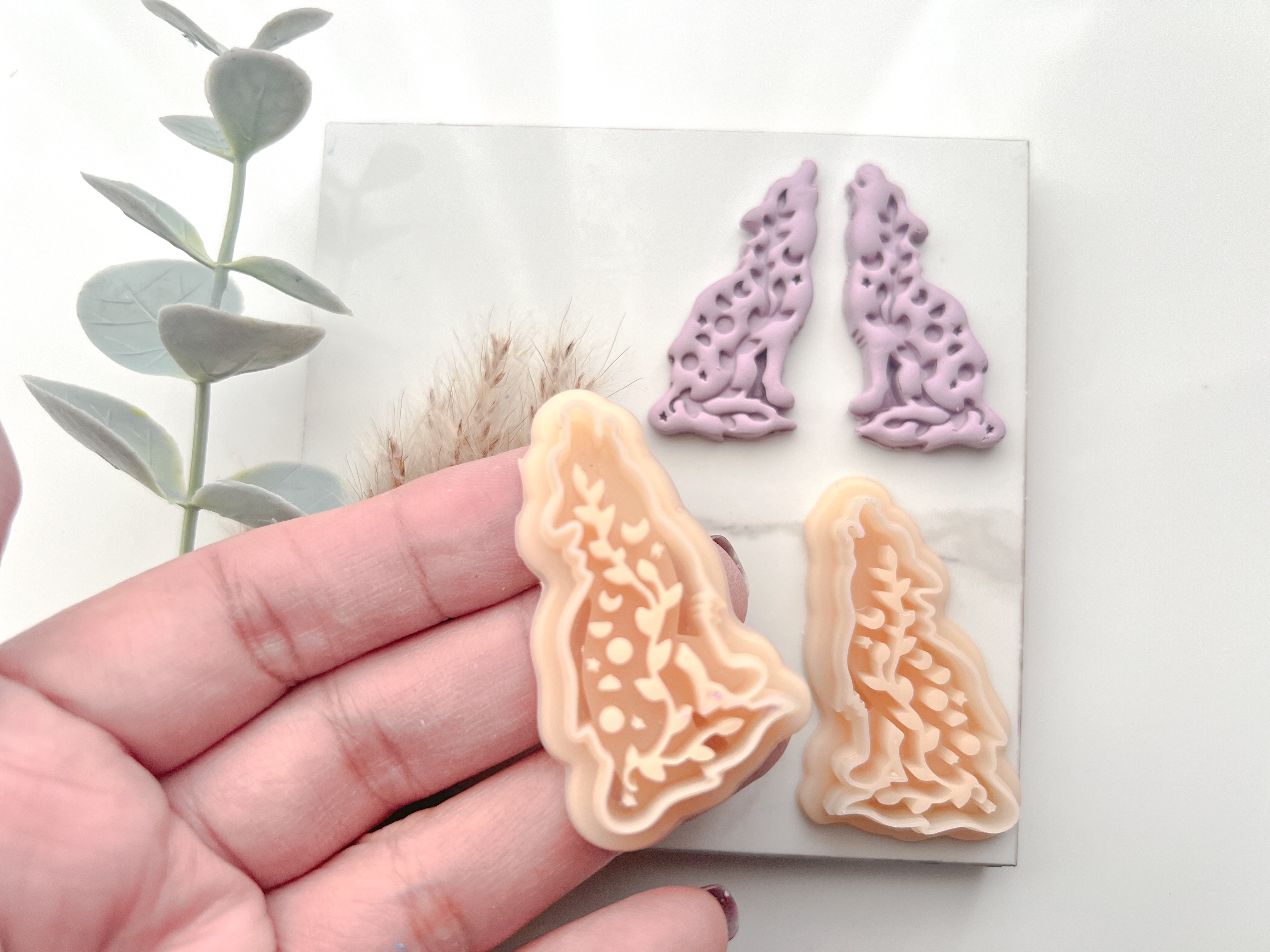 Halloween Boho Wolf / Lycan Shaped Polymer Clay Cutter • Clay Cutter
