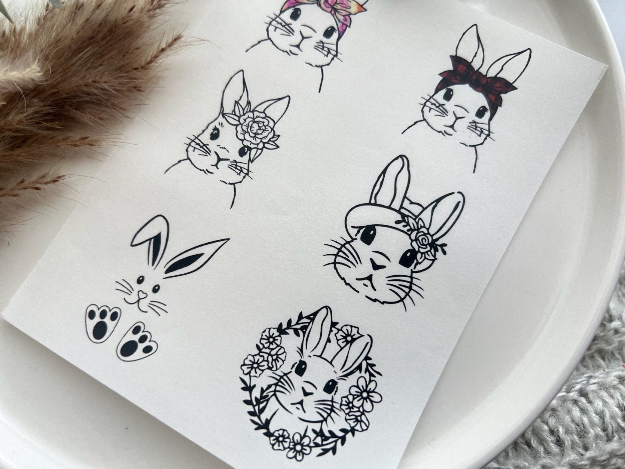 Easter Themed Easter Bunny  Water Transfer | Magic Transfer | Water Soluble Image Transfer for Polymer Clay