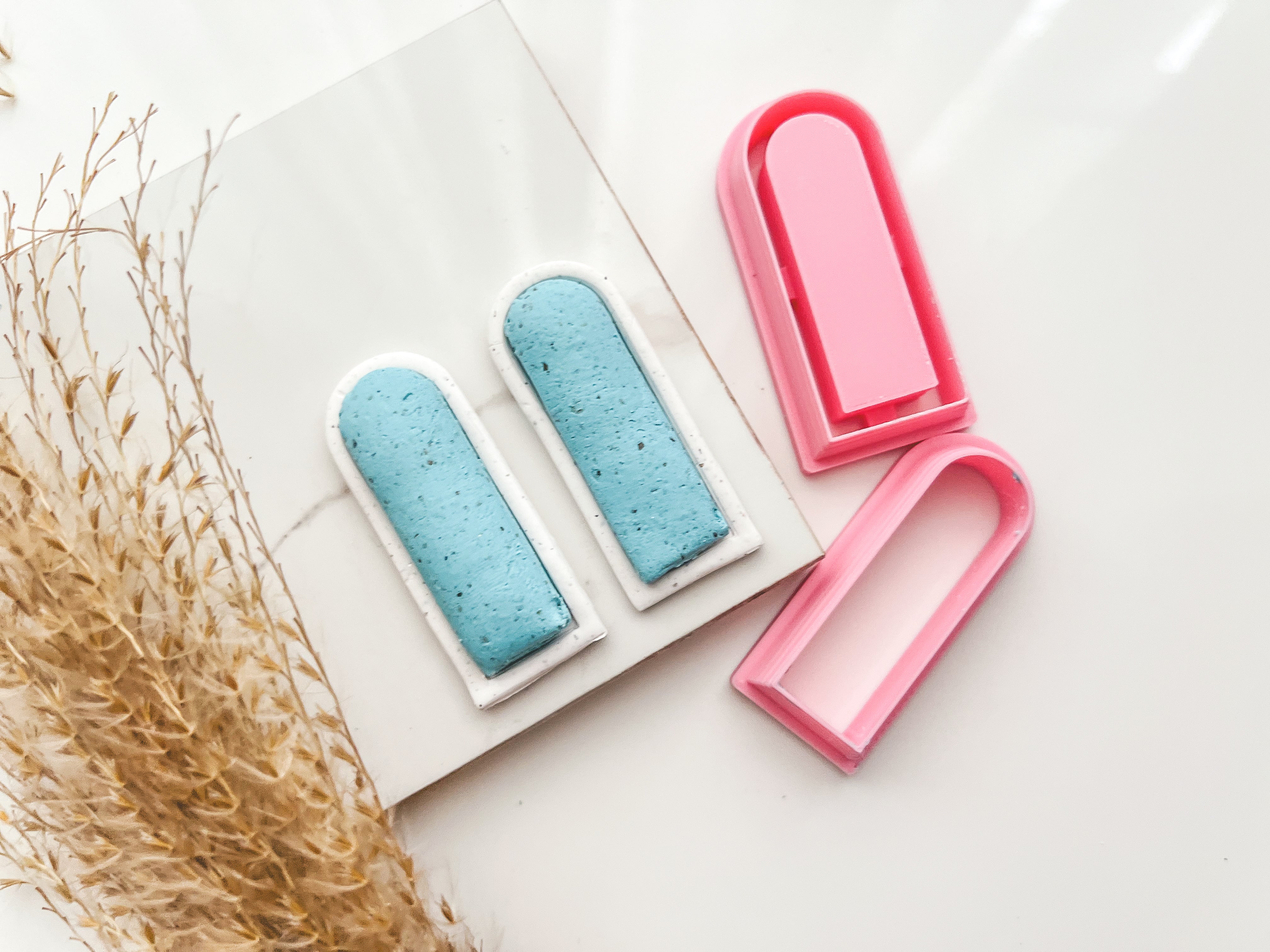 Long Dome Bezel Cutter Set (2pc set) | Long Dome Setting Shape Set Polymer Clay Cutters