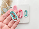 Oblong Outline Slim Cutter Set (2pc set) | Oblong Shape Set Polymer Clay Cutters