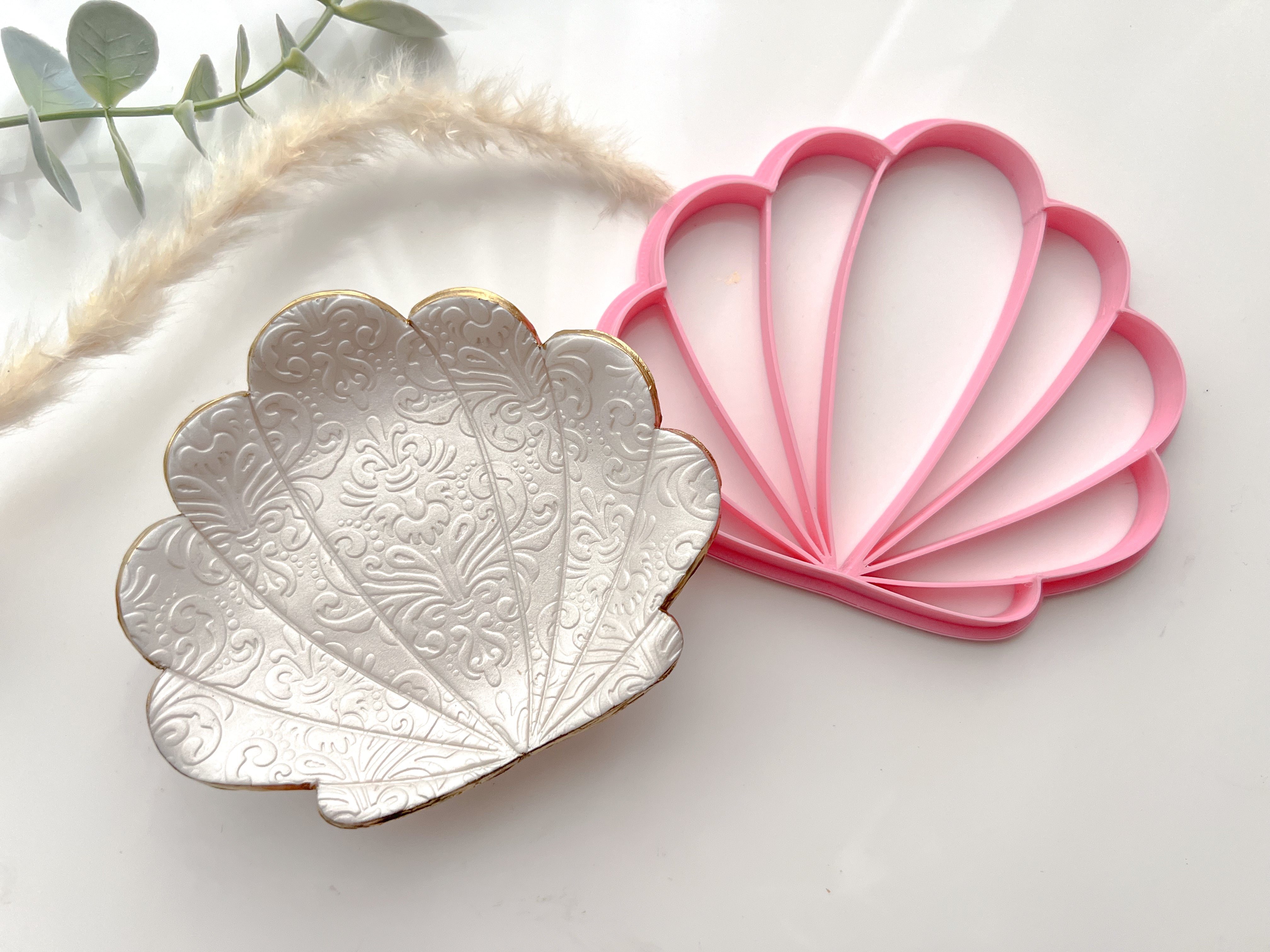 Seashell Trinket Dish Cutter | Trinket Dish Clay Cutter | Coaster Polymer Clay Cutter