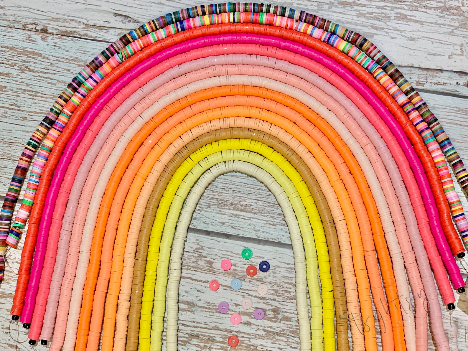 1 Strand, 4mm, Heishi Beads, Environmental Handmade Polymer Clay Beads, Disc/Flat Round