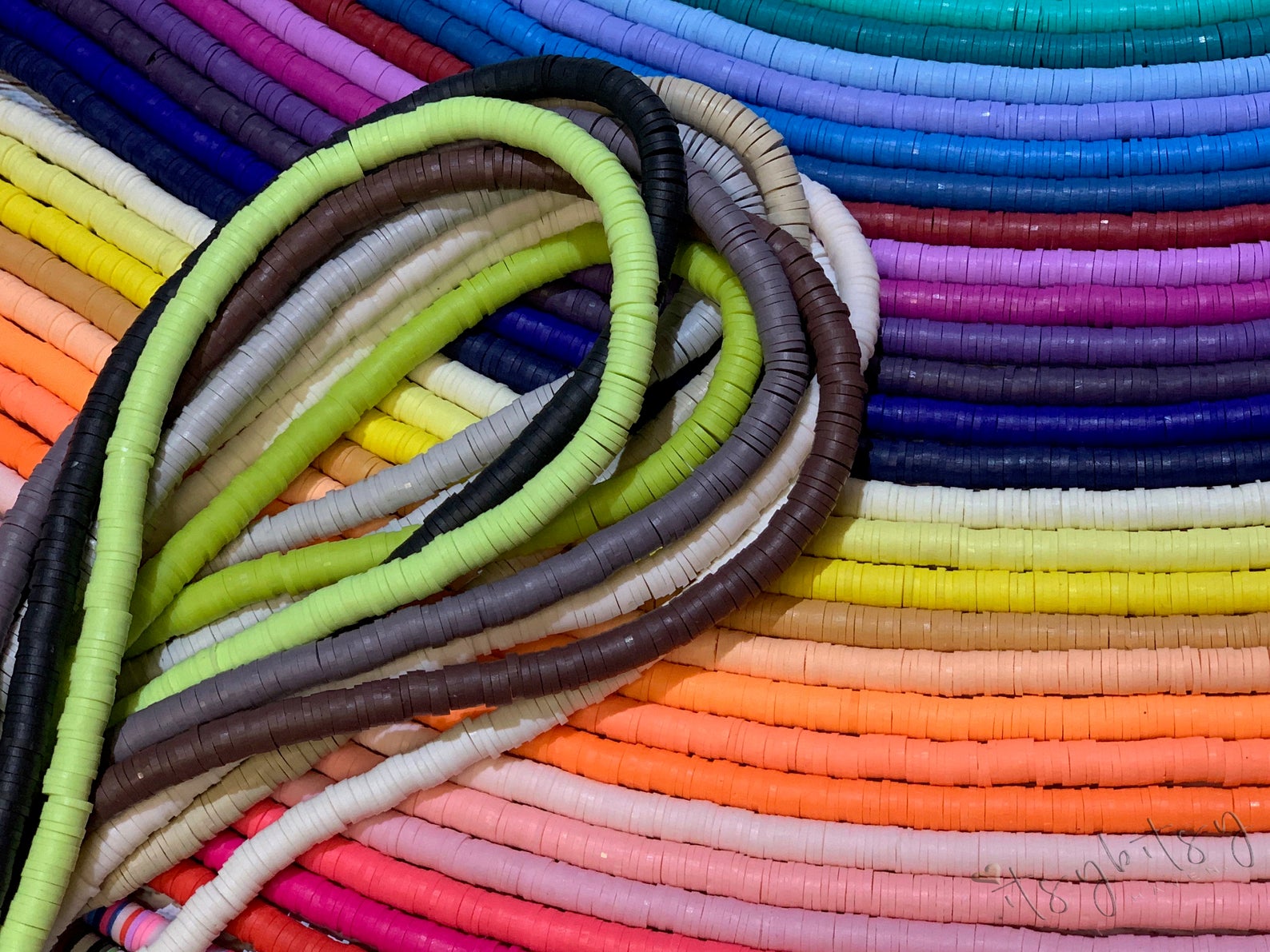 1 Strand, 4mm, Heishi Beads, Environmental Handmade Polymer Clay Beads, Disc/Flat Round