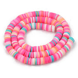 1 Strand, 6mm, Heishi Beads, Environmental Handmade Polymer Clay Beads, Disc/Flat Round  in Multi Shades