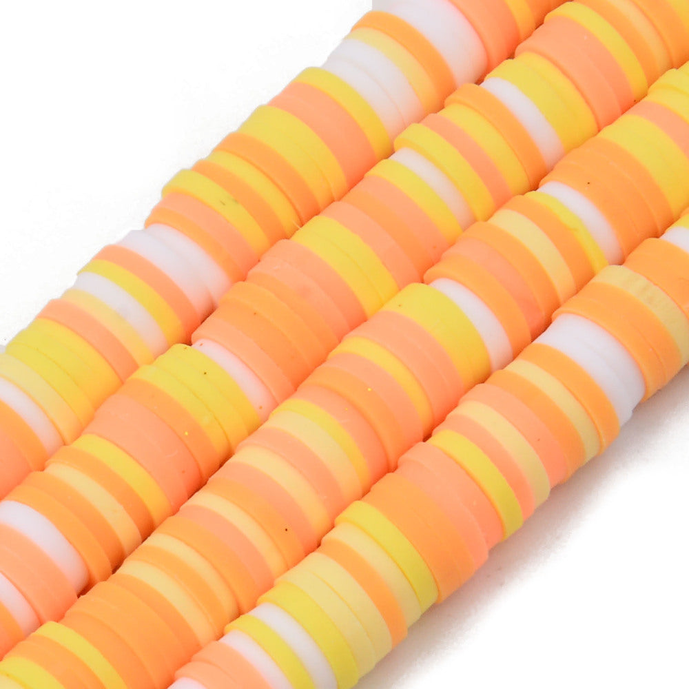 1 Strand, 6mm, Heishi Beads, Environmental Handmade Polymer Clay Beads, Disc/Flat Round  in Multi Shades