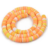 1 Strand, 6mm, Heishi Beads, Environmental Handmade Polymer Clay Beads, Disc/Flat Round  in Multi Shades