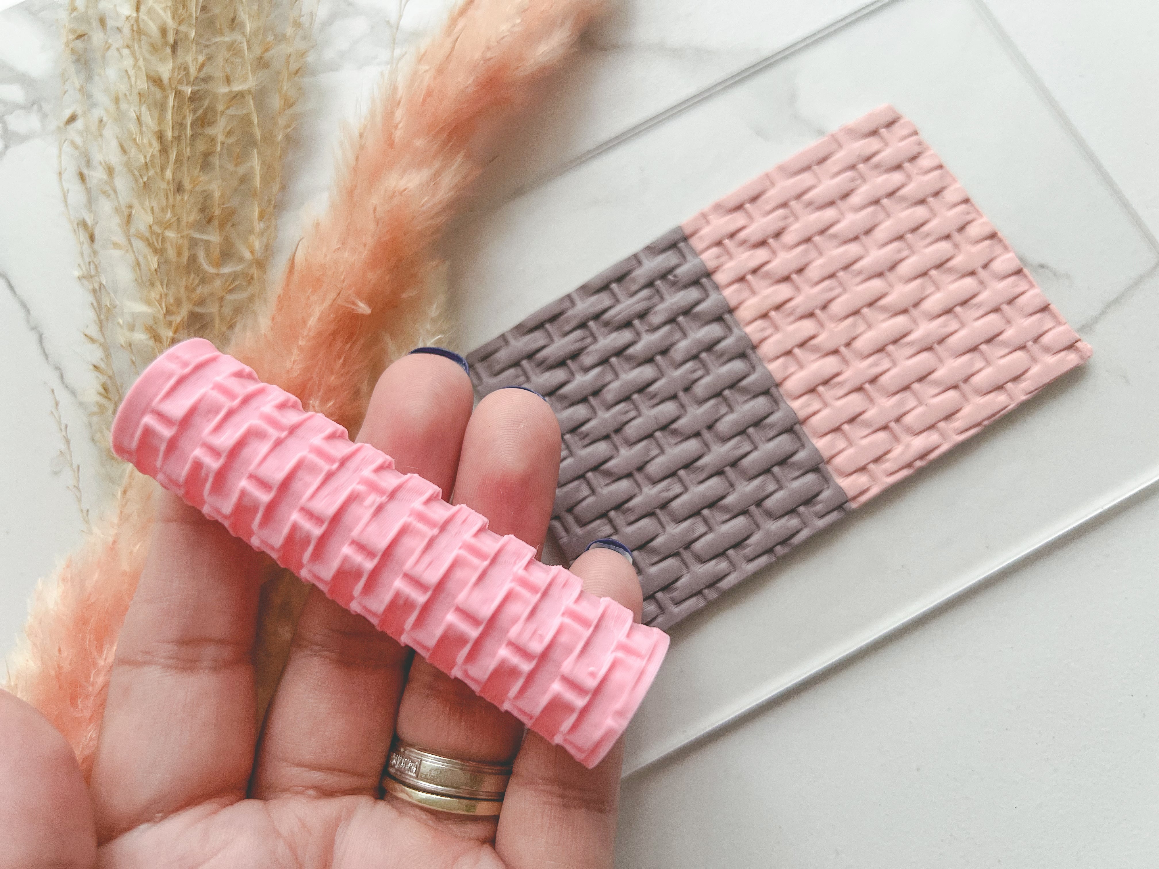 Basket Weave Texture Roller • Polymer Clay Roller • Fondant Roller