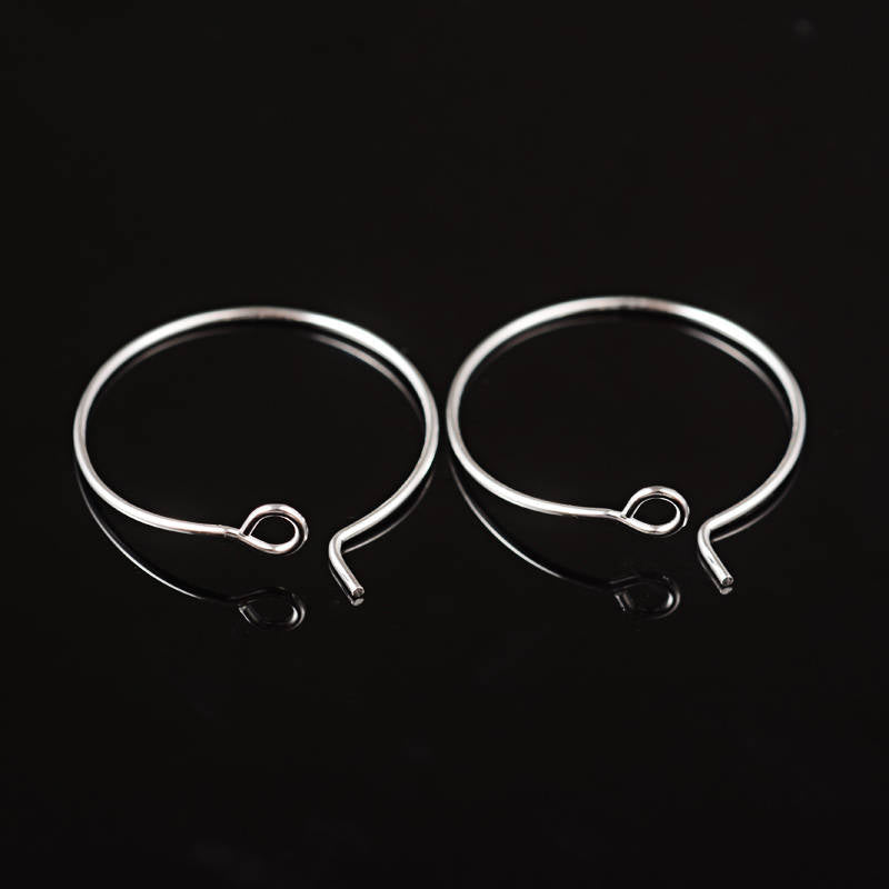 20pcs,  20mm,  Silver Plated Brass Earring Hoops