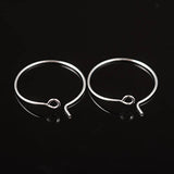 20pcs,  20mm,  Silver Plated Brass Earring Hoops
