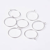 20pcs,  20mm,  Silver Plated Brass Earring Hoops