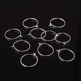 20pcs,  20mm,  Silver Plated Brass Earring Hoops
