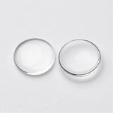 10pcs, 12mm, Transparent Dome Glass Cabochons, Half Round, Clear