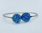 10pcs, 12mm Resin Cabochons, Flat Round, AB Color