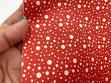 1 sheet, 20x34cm, Synthetic / PU Leather for DIY earring pendants purse or bow in red and white polka dot print