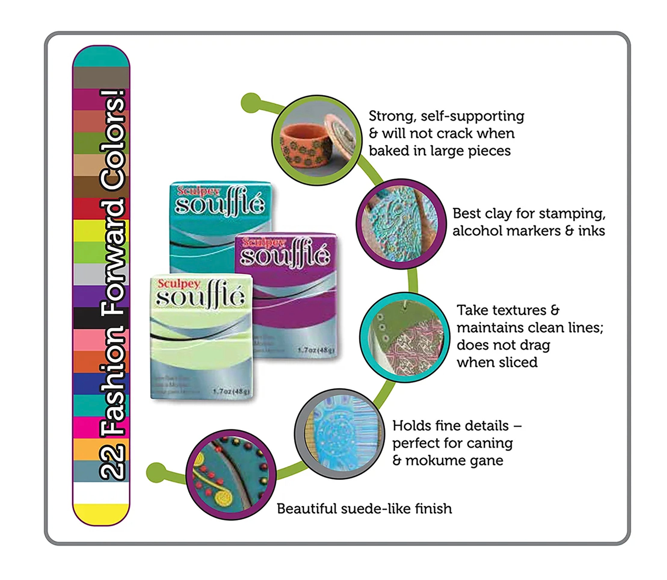 Sculpey Soufflé 1.7oz (48g) Polymer Clay - Choose your colour