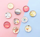 10pcs, 12mm Cabochons, in evil eye flamingo spring mix pastel prints