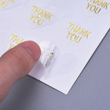 1 Roll (Approx 120pcs  ),  28x32mm, Heart Shaped Self Adhesive Thank You Sticker in Clear