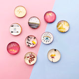 10pcs, 12mm Cabochons, in evil eye flamingo spring mix pastel prints